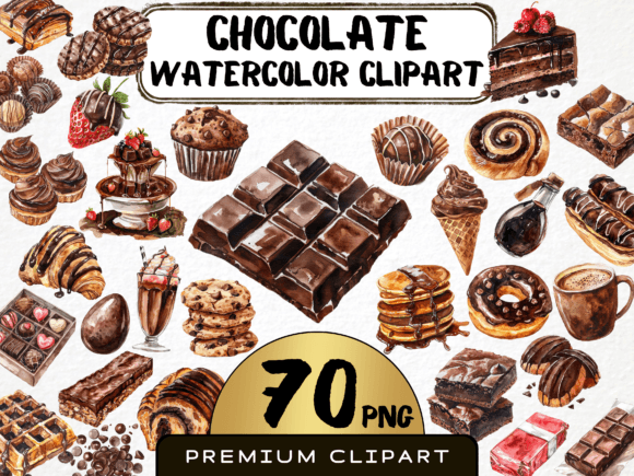 Download Watercolor Chocolate Clipart - Chocolate Collection