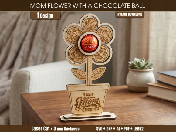 Download Mothers Day Chocolate Flower Holder SVG - Chocolate Collection