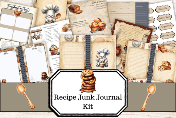 Download Recipe Junk Journal Kit, - Recipe Collection