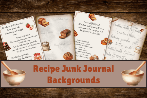 Download Recipe Junk Journal Backgrounds, - Recipe Collection